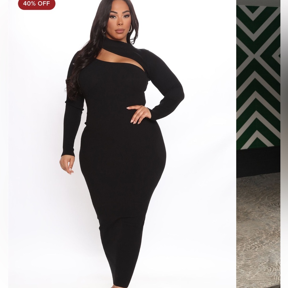 Elegant Black Cutout Dress